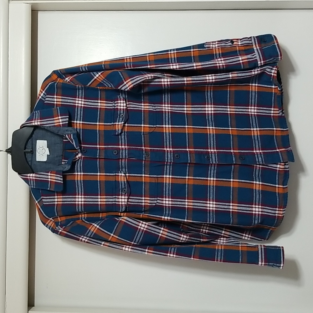 Even Tide Long Sleeve Plaid Flannel Shirt  - Large